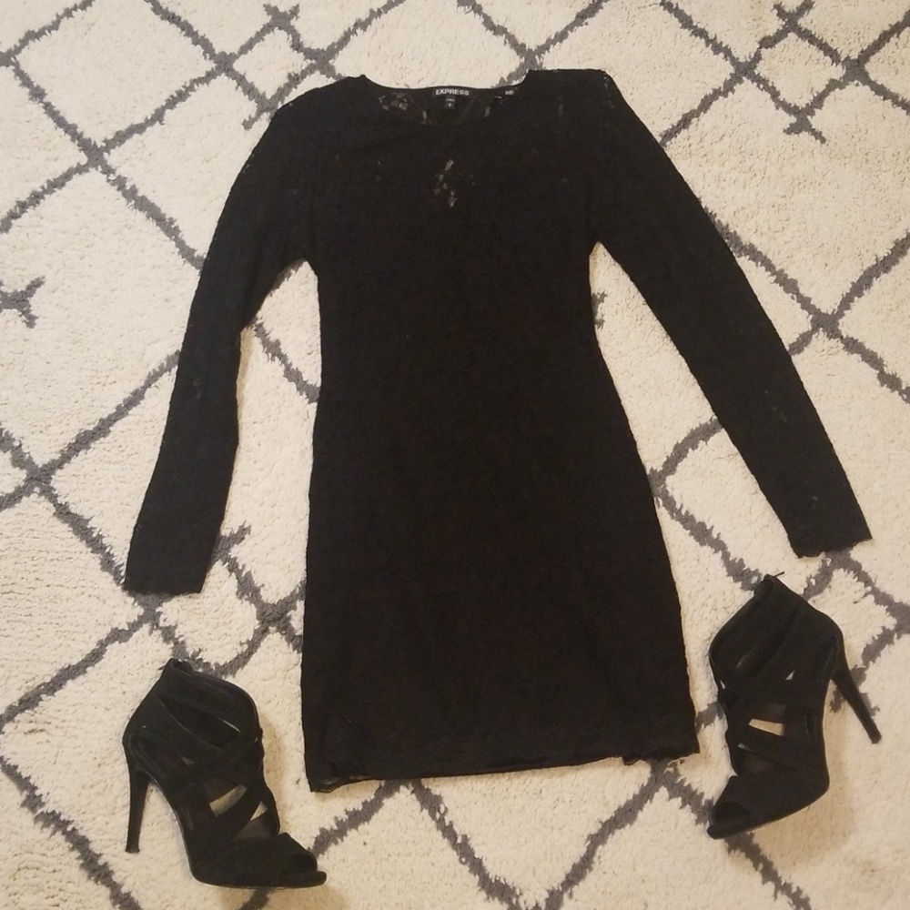 Express lace black dress